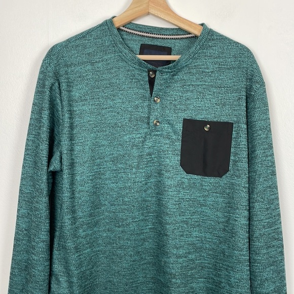 Nomad sweatshirt men Medium long sleeve 1/4 button pullover front pocket shirt - Picture 3 of 8